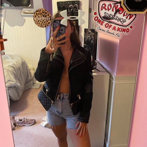 Black leather Nordstrom jacket - Picture 3 of 4